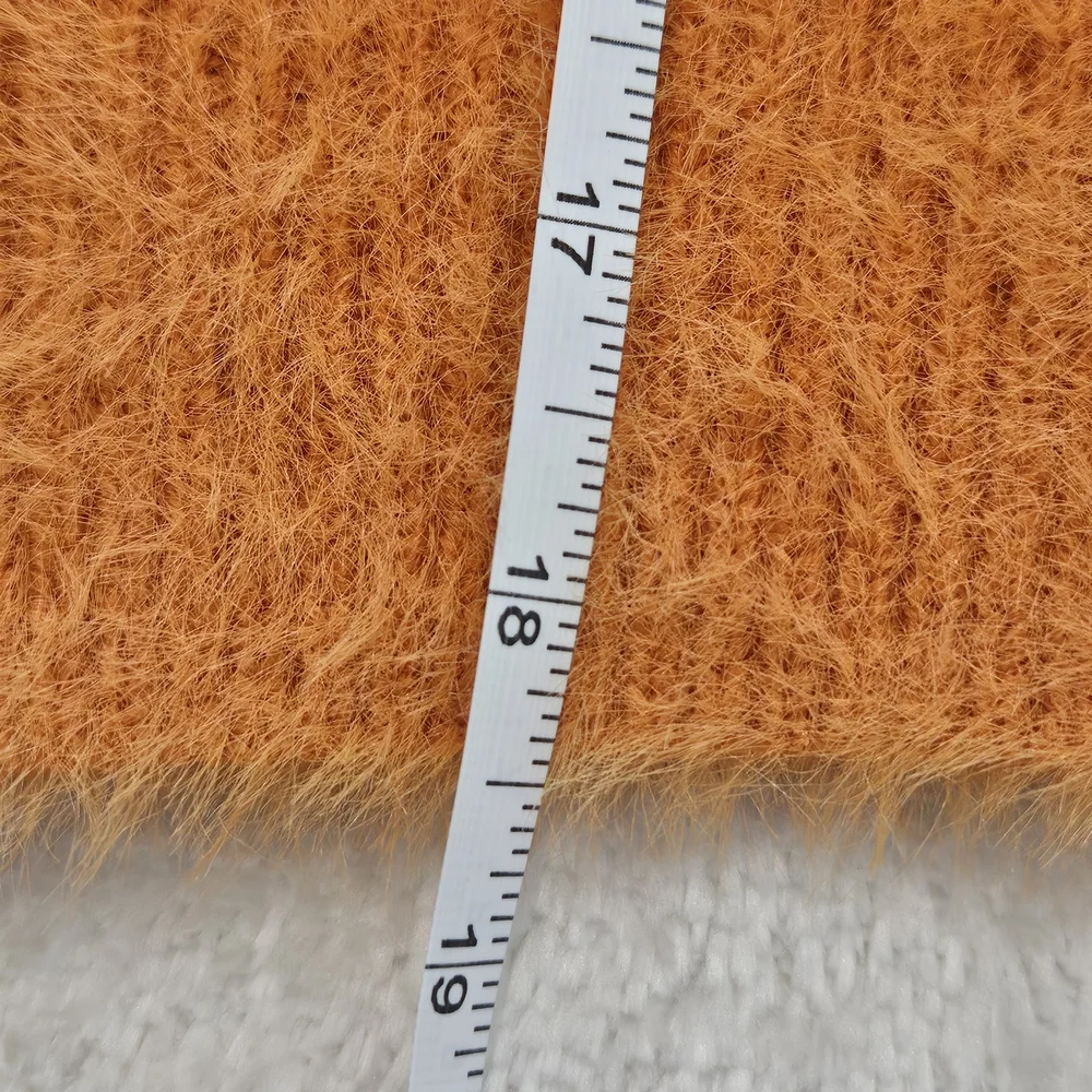 NEW Shein Orange Cropped Fuzzy Sweater Size M Cozy Colorful Knit Y2K Fall Casual - Picture 8 of 8